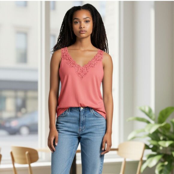 Emma James Sleeveless Embroidered Tank Top - Picture 1 of 10